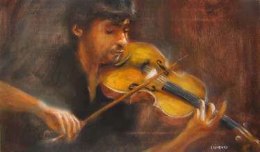 Peinture intitulée "Le violoniste" par Laurent Chimento, Œuvre d'art originale