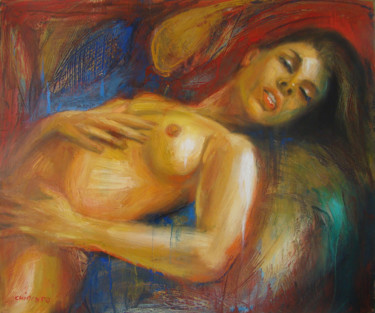 Malerei mit dem Titel "Passion" von Laurent Chimento, Original-Kunstwerk, Öl