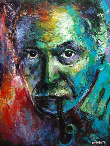 Painting titled "brassens" by Laurent Chimento, Original Artwork