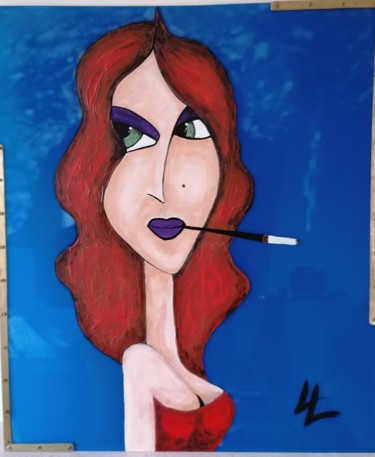 Schilderij getiteld "Ô Bar Tabac" door Laurent Leone, Origineel Kunstwerk, Acryl