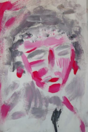 Peinture intitulée "étude visage" par Laurent Martinet, Œuvre d'art originale, Huile