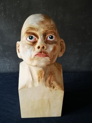 Skulptur mit dem Titel "le petit" von Laurent Reverchon, Original-Kunstwerk, Holz