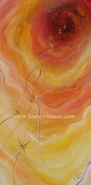 Painting titled "Convergence" by Laure Vieusse, Original Artwork, Acrylic Mounted on Wood Stretcher frame