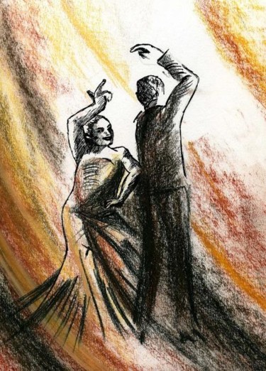 Peinture intitulée "danse gitane" par Laure Vieusse, Œuvre d'art originale