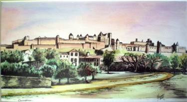 Drawing titled "Carcassonne" by Laure Vieusse, Original Artwork