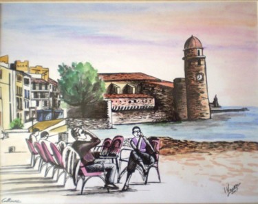 Drawing titled "collioure" by Laure Vieusse, Original Artwork