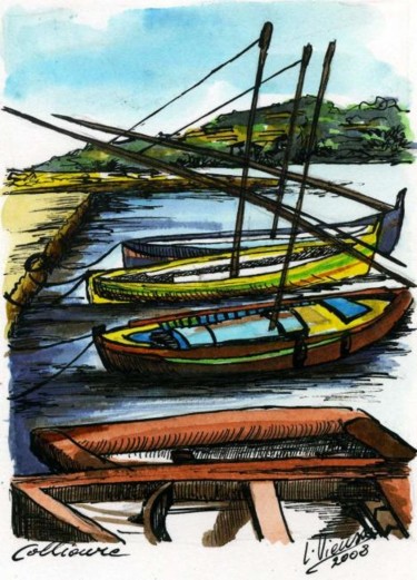 Drawing titled "Collioure" by Laure Vieusse, Original Artwork