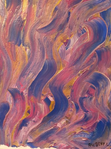 Malerei mit dem Titel "Rivière rose" von Laurie Aubéry, Original-Kunstwerk, Acryl