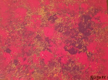 Painting titled "Rose néon" by Laurie Aubéry, Original Artwork, Acrylic
