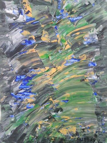 Painting titled "l'iris dorée" by Laurie Aubéry, Original Artwork, Acrylic