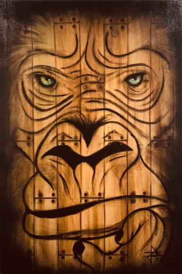 Картина под названием "Réflexion Sauvage" - Laurie Lim, Подлинное произведение искусства, Акрил Установлен на Деревянная рам…