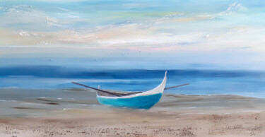 Painting titled "La barque" by Laurie Malbranque, Original Artwork, Acrylic