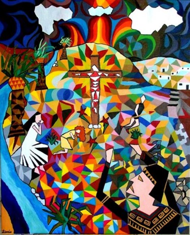 Peinture intitulée "Crépuscul'ère" par Laurie Thinot, Œuvre d'art originale