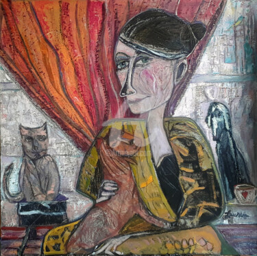 Картина под названием "De mon salon" - Laurin, Подлинное произведение искусства, Масло