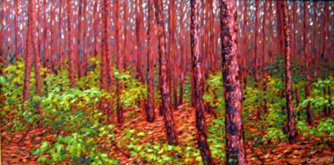 Painting titled "algonquin forest" by Peter Crighton, Original Artwork, Oil