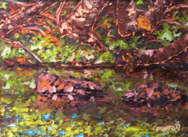 Painting titled "arrowhead river" by Peter Crighton, Original Artwork, Oil