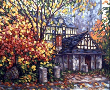 Painting titled "old mill, toronto" by Peter Crighton, Original Artwork, Oil