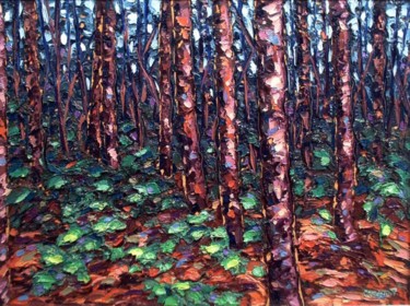 Painting titled "algonquin forest" by Peter Crighton, Original Artwork, Oil