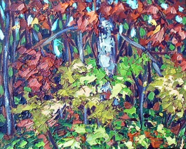 Painting titled "northern forest" by Peter Crighton, Original Artwork, Oil