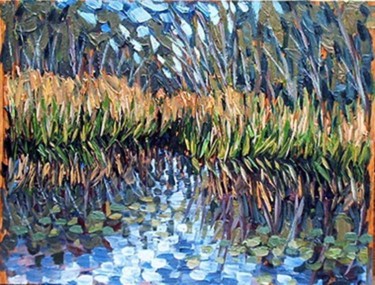 Painting titled "lavalle marsh" by Peter Crighton, Original Artwork, Oil