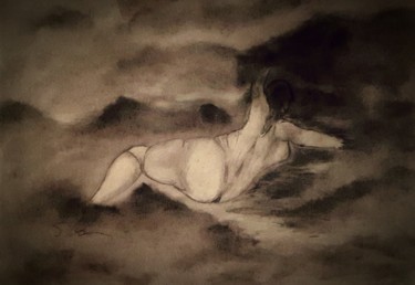 Malerei mit dem Titel "Wolkenbild 12" von Sigrid Helmlinger, Original-Kunstwerk, Pastell