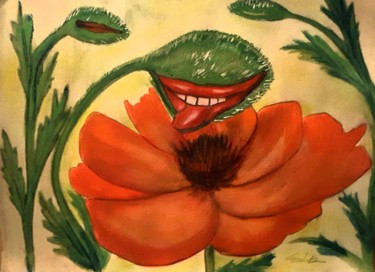 "Blumenmalerei Mohnb…" başlıklı Tablo Sigrid Helmlinger tarafından, Orijinal sanat, Suluboya