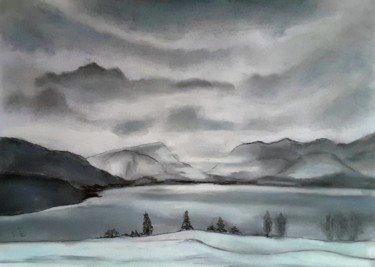 Painting titled "Winter" by Sigrid Helmlinger, Original Artwork, Pastel