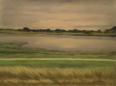 Malerei mit dem Titel "Landschaft" von Sigrid Helmlinger, Original-Kunstwerk, Pastell