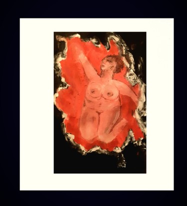 Pintura intitulada "Farbkleckse 3" por Sigrid Helmlinger, Obras de arte originais, Aquarela