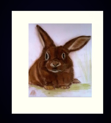 Painting titled "Hase" by Sigrid Helmlinger, Original Artwork, Pastel