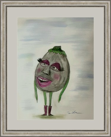 Dessin intitulée "Junges Gemüse" par Sigrid Helmlinger, Œuvre d'art originale, Crayon