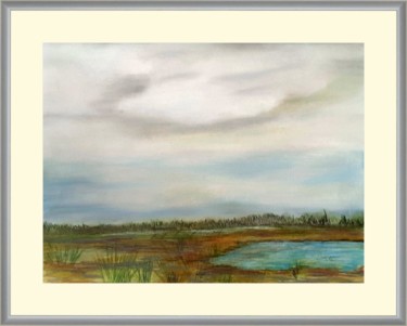 Painting titled "Landschaft  2020" by Sigrid Helmlinger, Original Artwork, Chalk