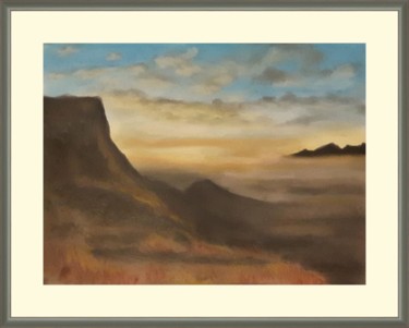 Painting titled "Landschaft 200" by Sigrid Helmlinger, Original Artwork, Chalk