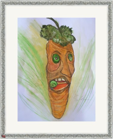 Peinture intitulée "Gemüsemonster" par Sigrid Helmlinger, Œuvre d'art originale, Crayon