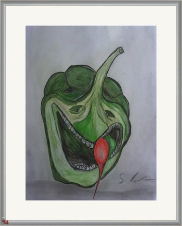 Drawing titled "Gemüsemonster 2" by Sigrid Helmlinger, Original Artwork, Pencil