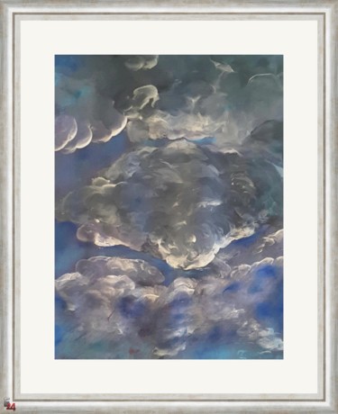 Painting titled "Wolken" by Sigrid Helmlinger, Original Artwork, Acrylic