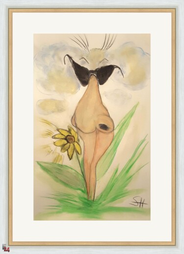 Zeichnungen mit dem Titel "Duft des Frühlings" von Sigrid Helmlinger, Original-Kunstwerk, Bleistift