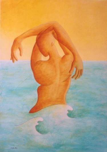 Peinture intitulée "Femme dans l'eau" par Niute, Œuvre d'art originale