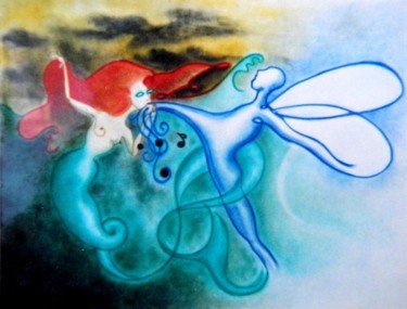 Peinture intitulée "Sirènes 2" par Niute, Œuvre d'art originale