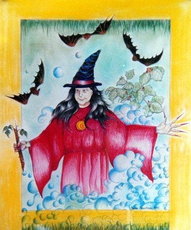 Peinture intitulée "La sorcière aux fra…" par Niute, Œuvre d'art originale