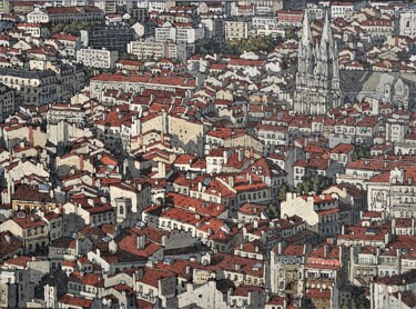 Pintura titulada "Marseille - Les Réf…" por Olivier Lavorel, Obra de arte original, Oleo Montado en Bastidor de camilla de m…