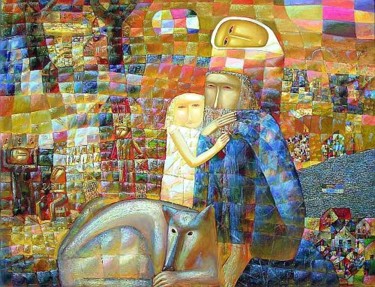 Painting titled ""Family"" by Uriy Lavrentev, Original Artwork