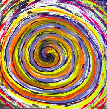 Painting titled "Spiral" by Law, Original Artwork, Acrylic Mounted on Wood Stretcher frame