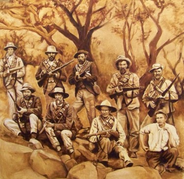 Painting titled "Boer War" by Yvette Mey, Original Artwork, Oil