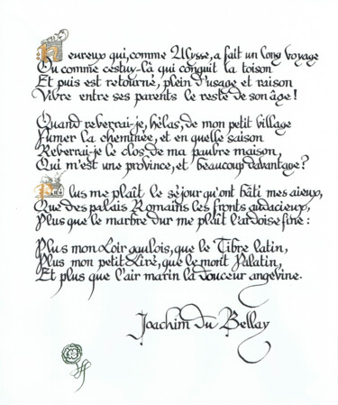 Tekening getiteld "Heureux qui, comme…" door Lawrence Poulet, Origineel Kunstwerk, Inkt