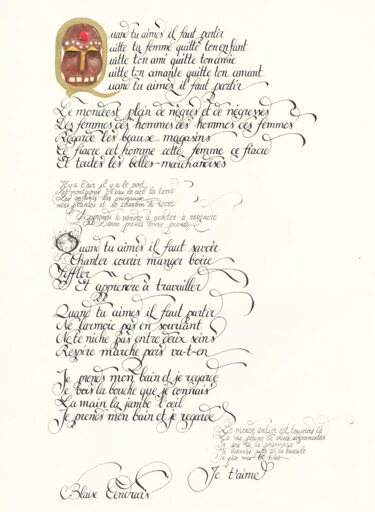 Tekening getiteld "Tu es plus belle qu…" door Lawrence Poulet, Origineel Kunstwerk, Inkt