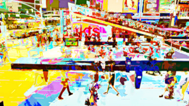 Arts numériques intitulée "Times square" par Lawrence, Œuvre d'art originale, Peinture numérique