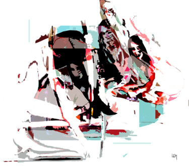 Arts numériques intitulée "Samouraï" par Lawrence, Œuvre d'art originale, Peinture numérique