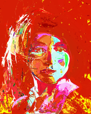 Digital Arts titled "the young girl" by Lawrence, Original Artwork, Digital Painting