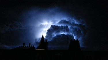 Photography titled "lightning in the sky" by Lawrence, Original Artwork